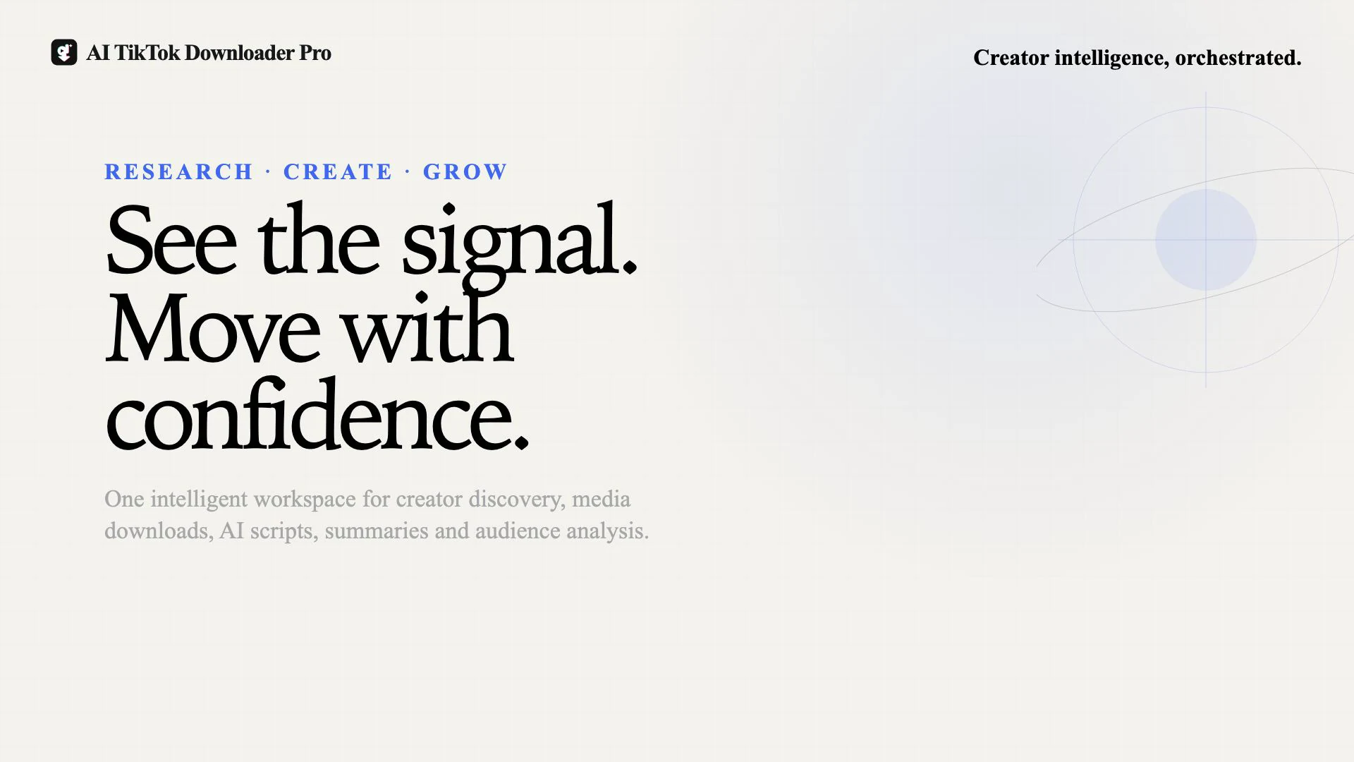 TikTok creator research, media downloads, AI transcripts, scripts and audience insights