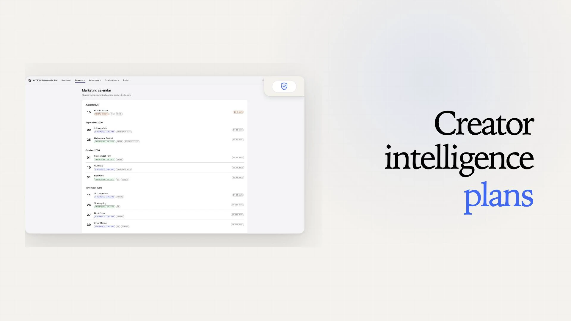 Marketing calendar