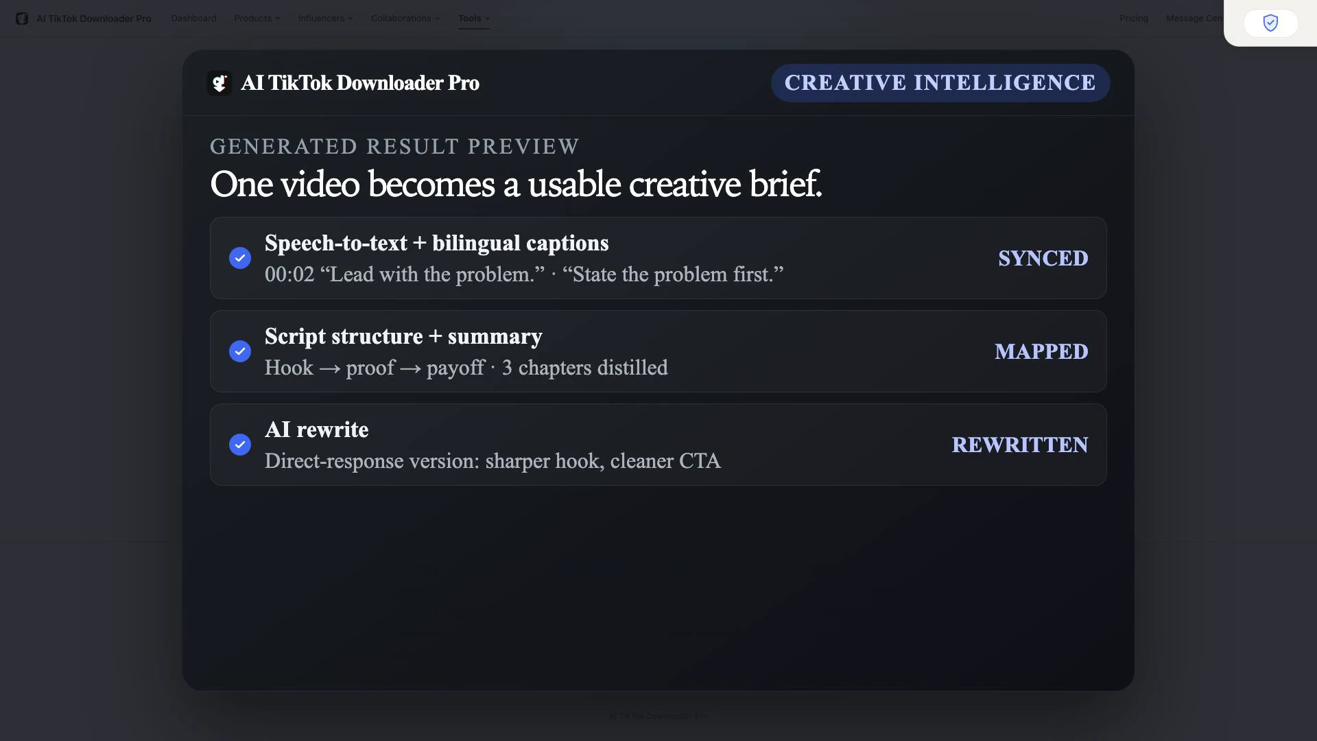 AI scripts & copy