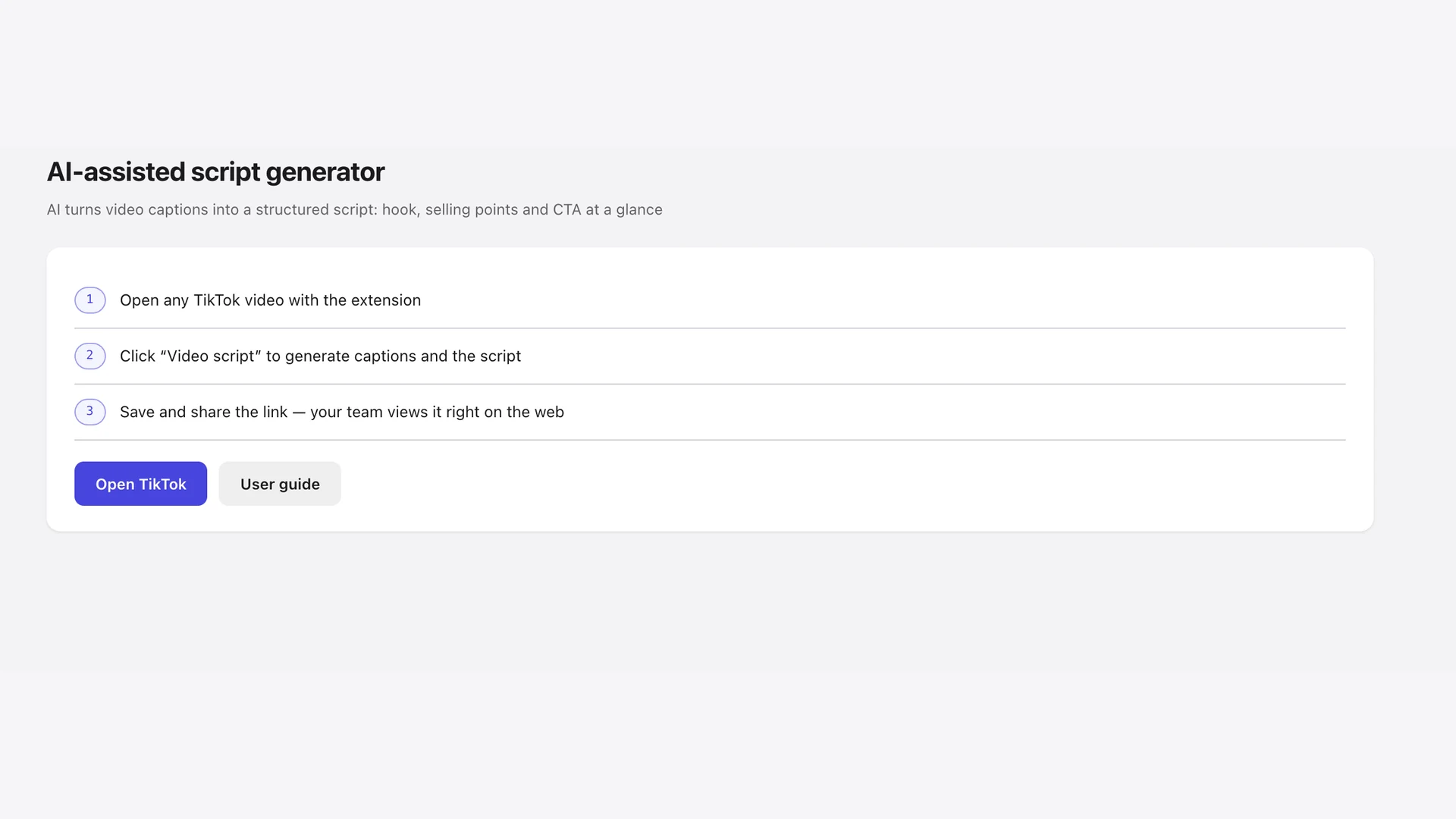 AI-assisted script generator